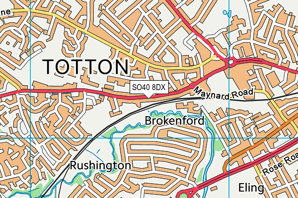 SO40 8DX map - OS VectorMap District (Ordnance Survey)