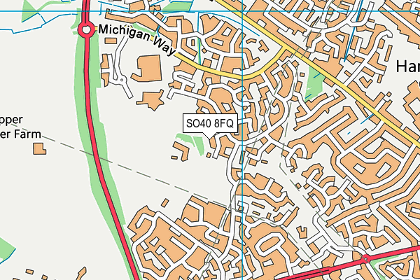 SO40 8FQ map - OS VectorMap District (Ordnance Survey)