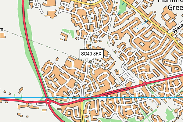 SO40 8FX map - OS VectorMap District (Ordnance Survey)