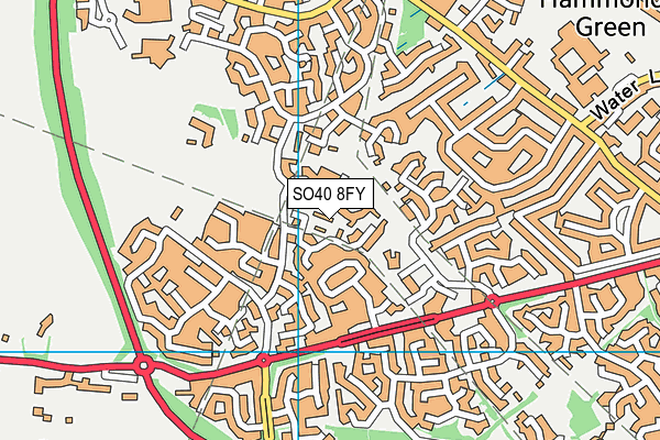 SO40 8FY map - OS VectorMap District (Ordnance Survey)