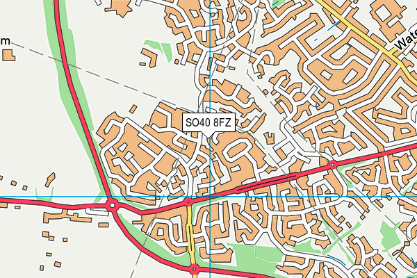 SO40 8FZ map - OS VectorMap District (Ordnance Survey)