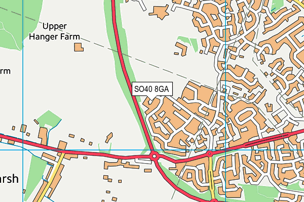 SO40 8GA map - OS VectorMap District (Ordnance Survey)