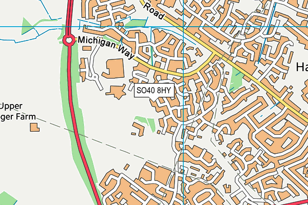 SO40 8HY map - OS VectorMap District (Ordnance Survey)