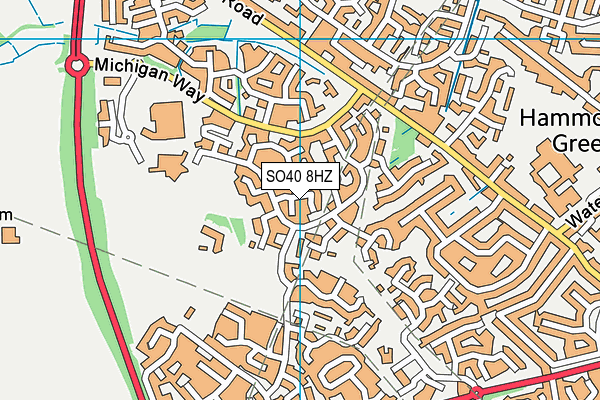 SO40 8HZ map - OS VectorMap District (Ordnance Survey)