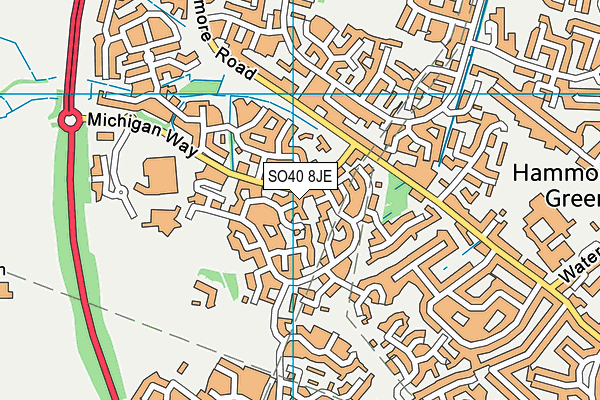 SO40 8JE map - OS VectorMap District (Ordnance Survey)