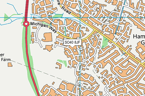 SO40 8JF map - OS VectorMap District (Ordnance Survey)