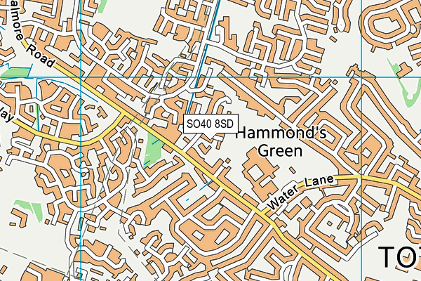 SO40 8SD map - OS VectorMap District (Ordnance Survey)