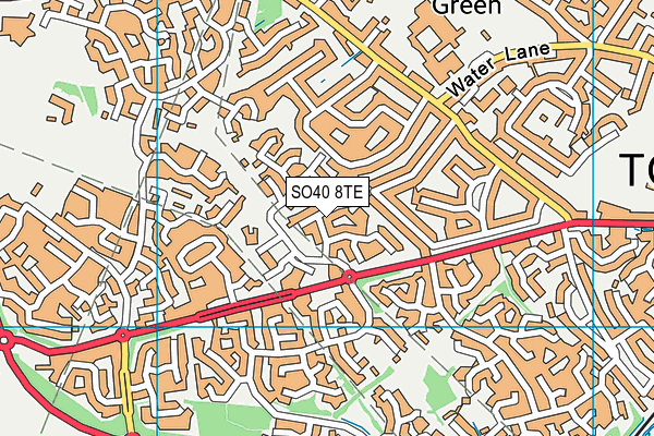 SO40 8TE map - OS VectorMap District (Ordnance Survey)