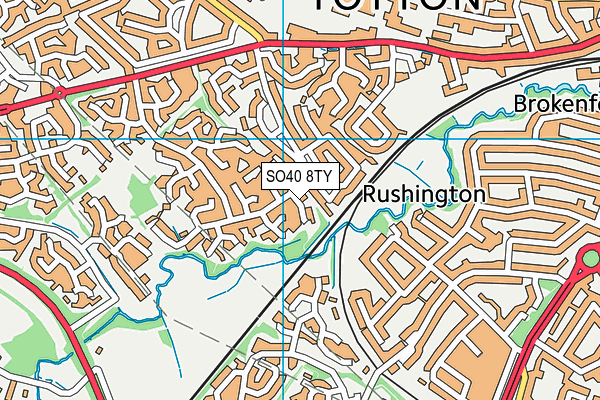 SO40 8TY map - OS VectorMap District (Ordnance Survey)