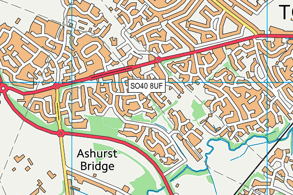 SO40 8UF map - OS VectorMap District (Ordnance Survey)