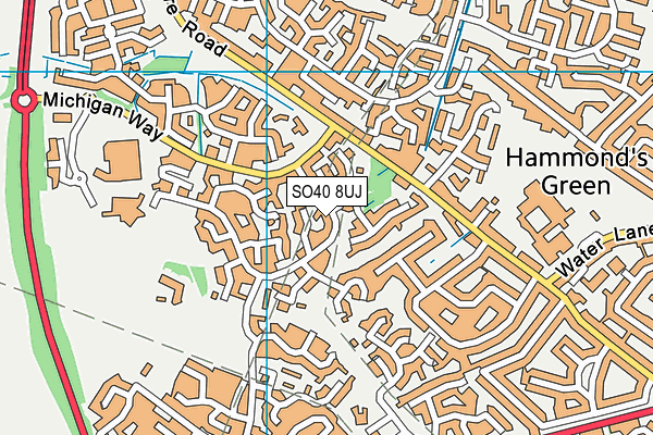 SO40 8UJ map - OS VectorMap District (Ordnance Survey)
