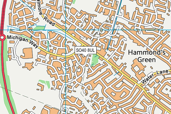 SO40 8UL map - OS VectorMap District (Ordnance Survey)