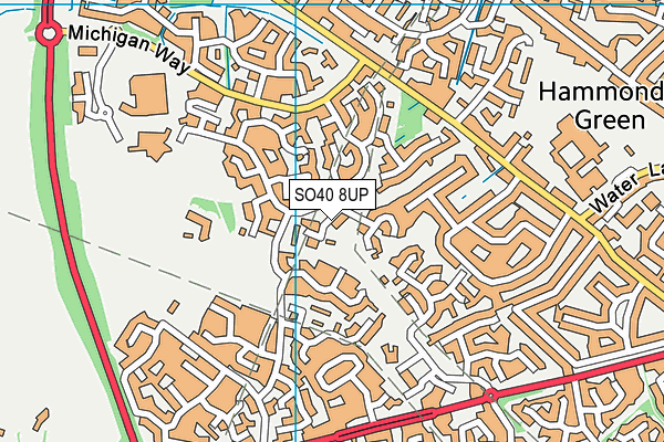 SO40 8UP map - OS VectorMap District (Ordnance Survey)
