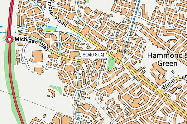SO40 8UQ map - OS VectorMap District (Ordnance Survey)