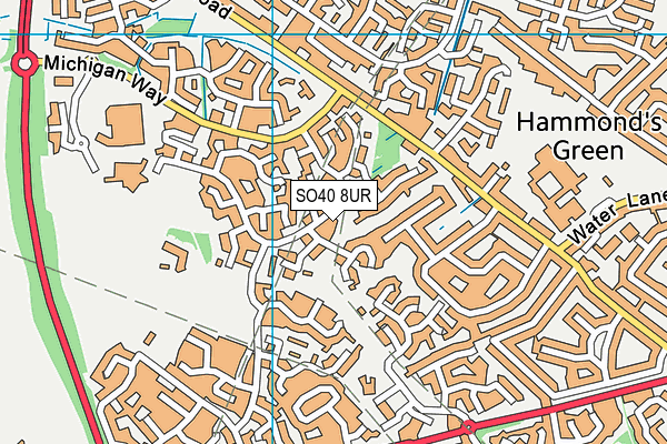 SO40 8UR map - OS VectorMap District (Ordnance Survey)