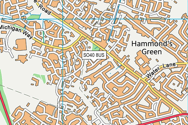 SO40 8US map - OS VectorMap District (Ordnance Survey)