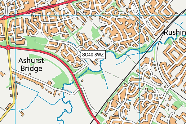 SO40 8WZ map - OS VectorMap District (Ordnance Survey)