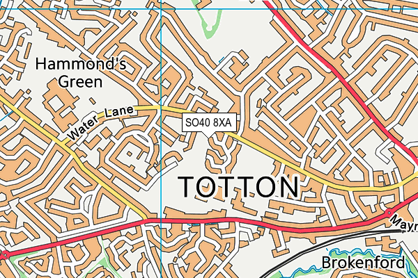 SO40 8XA map - OS VectorMap District (Ordnance Survey)