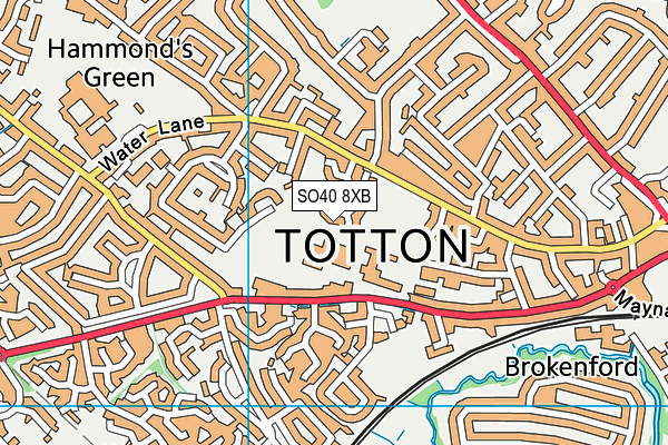 SO40 8XB map - OS VectorMap District (Ordnance Survey)