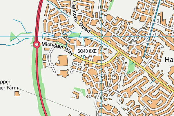 SO40 8XE map - OS VectorMap District (Ordnance Survey)
