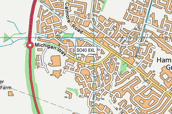 SO40 8XL map - OS VectorMap District (Ordnance Survey)