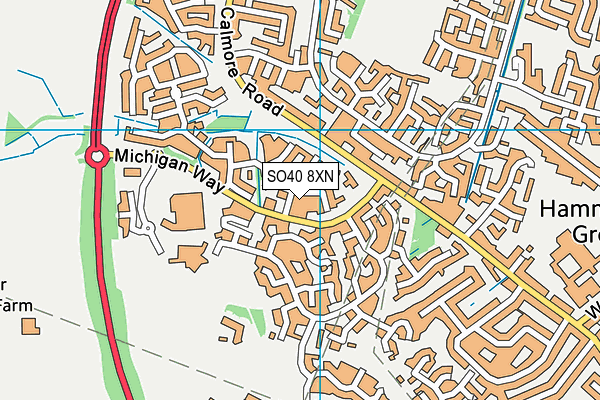 SO40 8XN map - OS VectorMap District (Ordnance Survey)