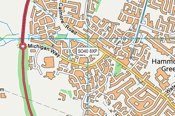 SO40 8XP map - OS VectorMap District (Ordnance Survey)