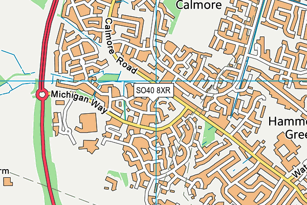 SO40 8XR map - OS VectorMap District (Ordnance Survey)