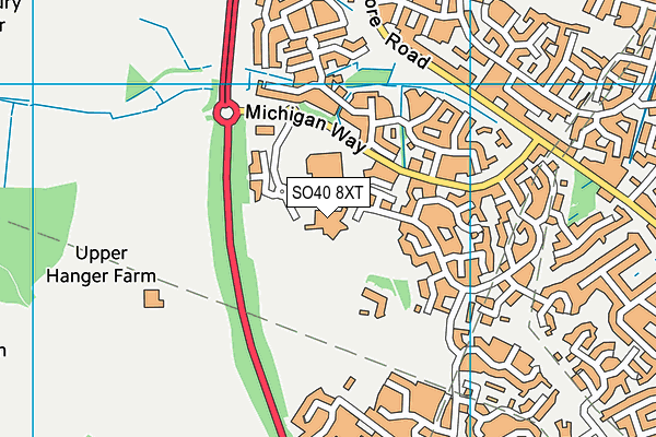 SO40 8XT map - OS VectorMap District (Ordnance Survey)