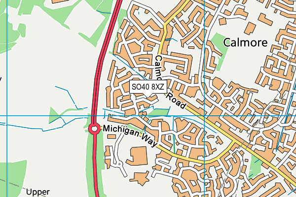 SO40 8XZ map - OS VectorMap District (Ordnance Survey)