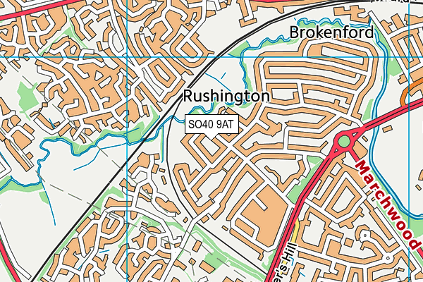 SO40 9AT map - OS VectorMap District (Ordnance Survey)