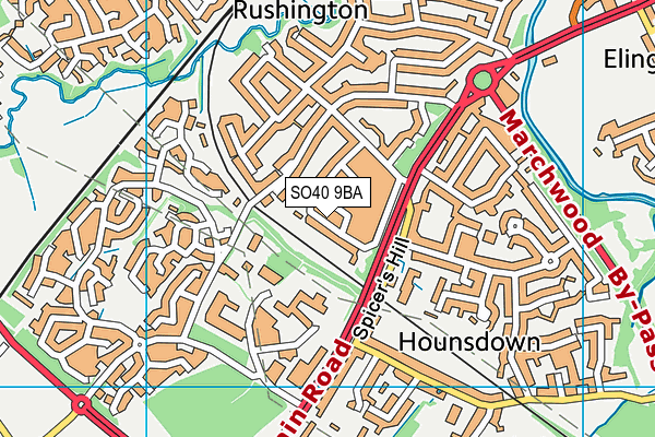 SO40 9BA map - OS VectorMap District (Ordnance Survey)