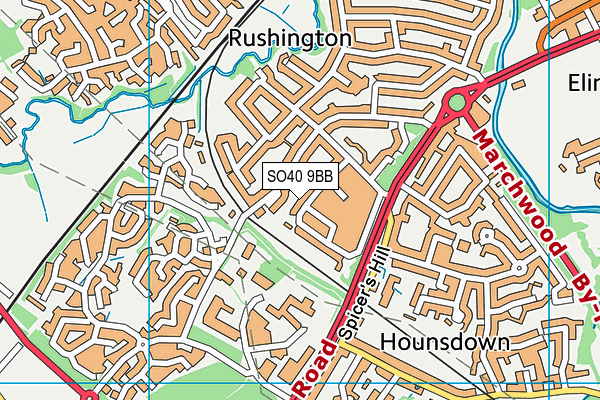 SO40 9BB map - OS VectorMap District (Ordnance Survey)