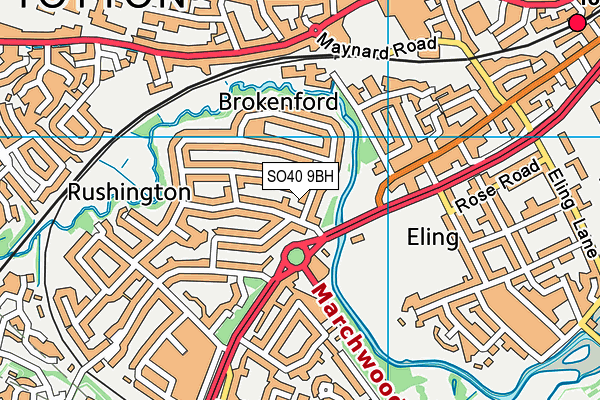 SO40 9BH map - OS VectorMap District (Ordnance Survey)