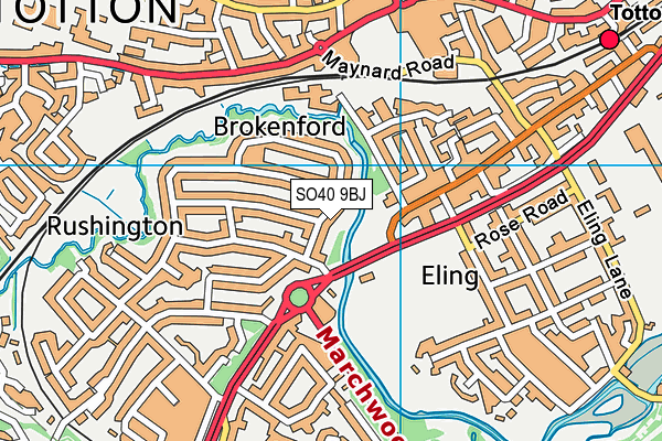 SO40 9BJ map - OS VectorMap District (Ordnance Survey)