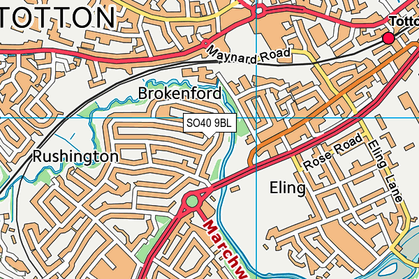 SO40 9BL map - OS VectorMap District (Ordnance Survey)