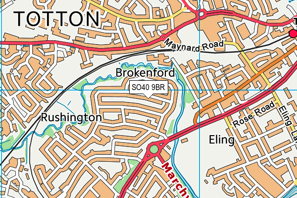 SO40 9BR map - OS VectorMap District (Ordnance Survey)