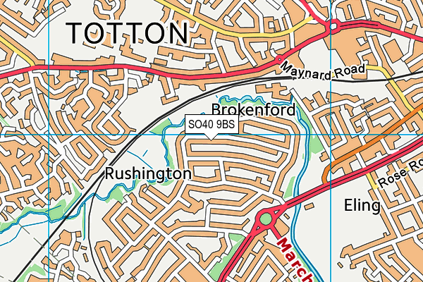 SO40 9BS map - OS VectorMap District (Ordnance Survey)