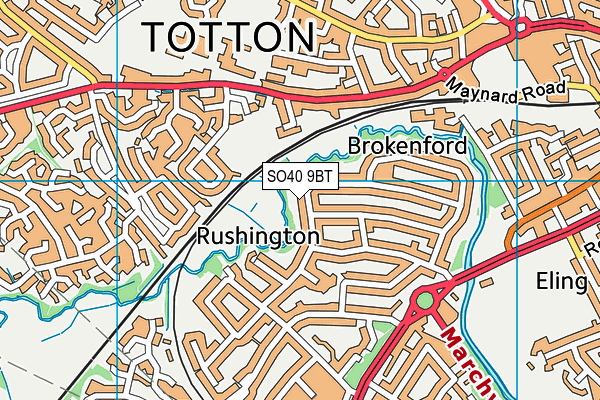 SO40 9BT map - OS VectorMap District (Ordnance Survey)