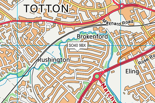 SO40 9BX map - OS VectorMap District (Ordnance Survey)