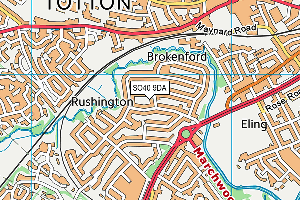 SO40 9DA map - OS VectorMap District (Ordnance Survey)