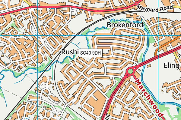 SO40 9DH map - OS VectorMap District (Ordnance Survey)