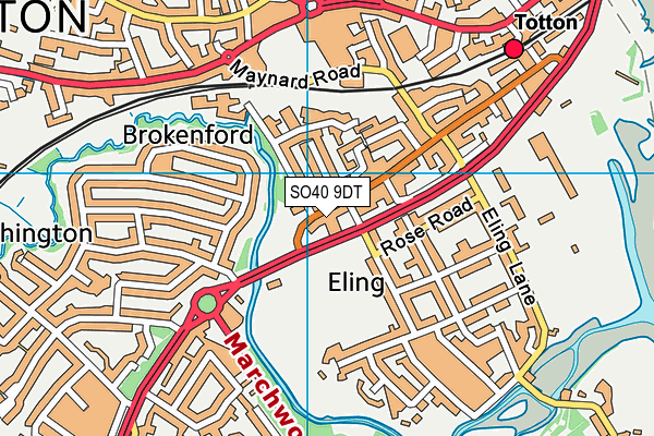 SO40 9DT map - OS VectorMap District (Ordnance Survey)