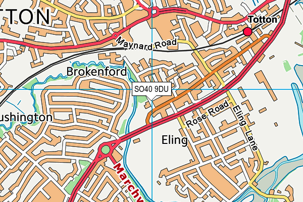 SO40 9DU map - OS VectorMap District (Ordnance Survey)