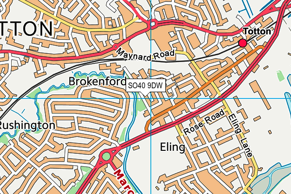 SO40 9DW map - OS VectorMap District (Ordnance Survey)