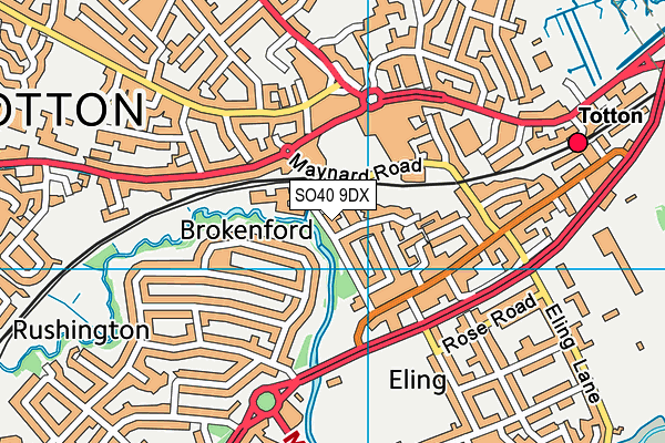 SO40 9DX map - OS VectorMap District (Ordnance Survey)