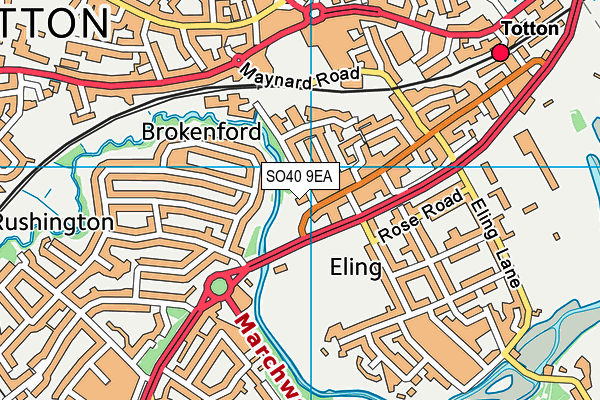 SO40 9EA map - OS VectorMap District (Ordnance Survey)