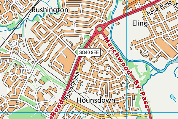 SO40 9EE map - OS VectorMap District (Ordnance Survey)