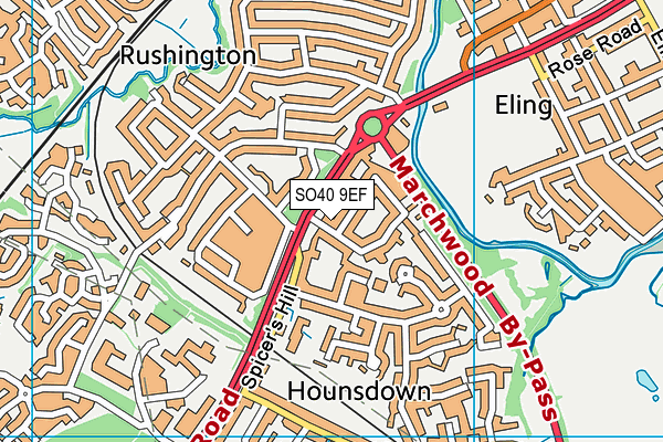 SO40 9EF map - OS VectorMap District (Ordnance Survey)