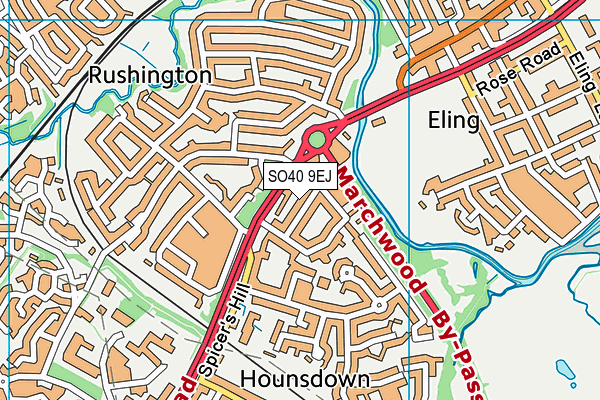 SO40 9EJ map - OS VectorMap District (Ordnance Survey)